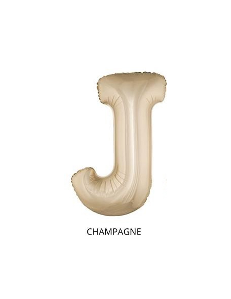 Ballon Aluminium Champagne ou Rose mordoré lettre -J- taille 102cm