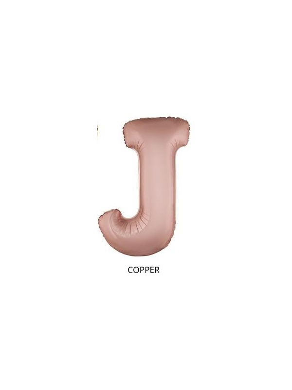 Ballon Aluminium Champagne ou Rose mordoré lettre -J- taille 102cm
