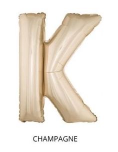 Ballon Aluminium Champagne ou Rose mordoré lettre -K- taille 102cm