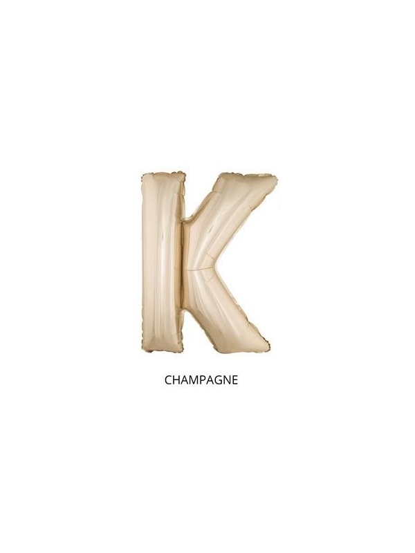 Ballon Aluminium Champagne ou Rose mordoré lettre -K- taille 102cm