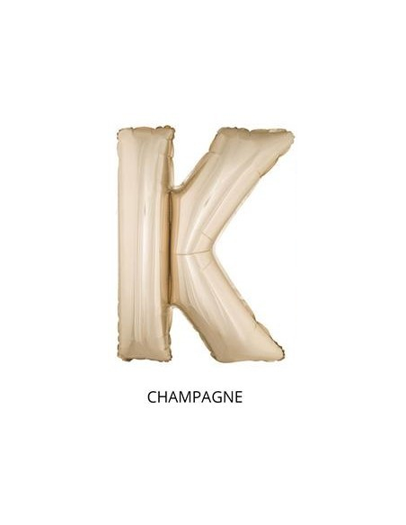 Ballon Aluminium Champagne ou Rose mordoré lettre -K- taille 102cm