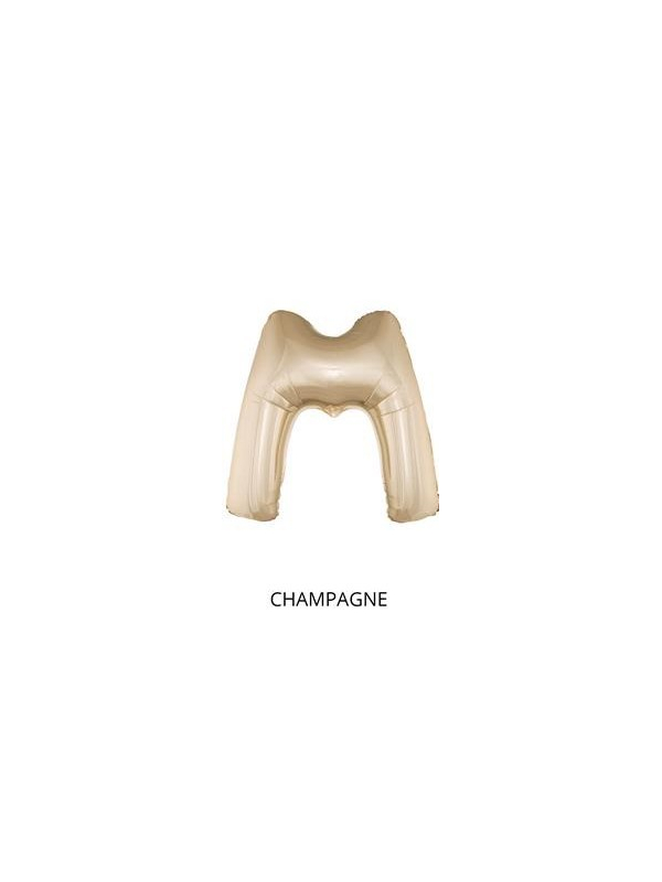 Ballon Aluminium Champagne ou Rose mordoré lettre -M- taille 102cm