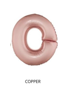 Ballon Aluminium Champagne ou Rose mordoré lettre -0- taille 102 cm 2