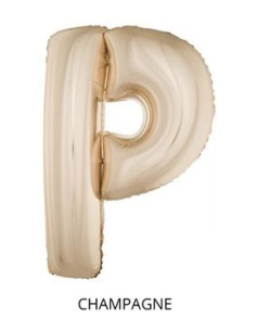 Ballon Aluminium Champagne ou Rose mordoré lettre -P- taille 102cm