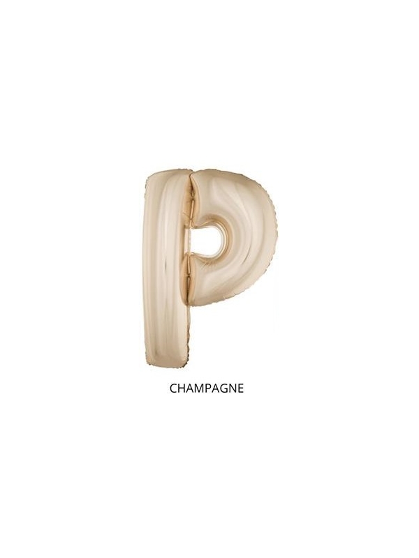 Ballon Aluminium Champagne ou Rose mordoré lettre -P- taille 102cm