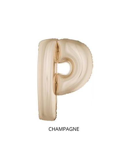 Ballon Aluminium Champagne ou Rose mordoré lettre -P- taille 102cm