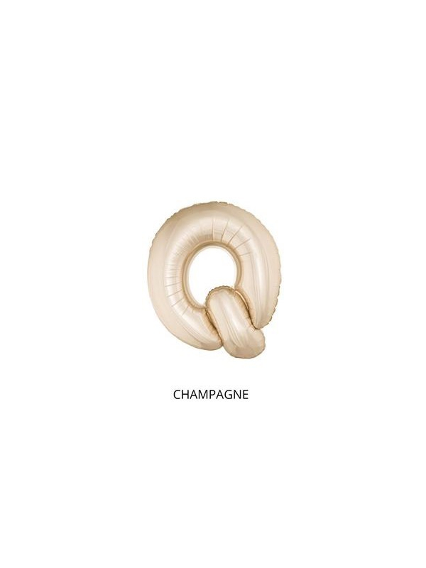 Ballon Aluminium Champagne ou Rose mordoré lettre - Q- taille 102cm
