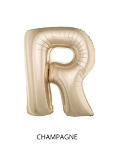 Ballon Aluminium Champagne ou Rose mordoré lettre -R- taille 102 cm
