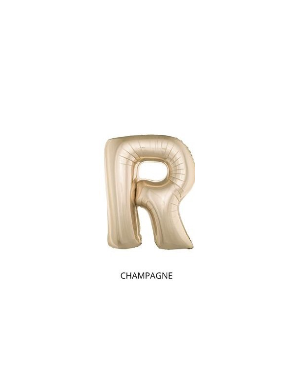 Ballon Aluminium Champagne ou Rose mordoré lettre -R- taille 102 cm