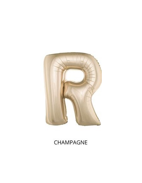 Ballon Aluminium Champagne ou Rose mordoré lettre -R- taille 102 cm