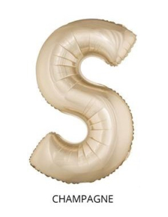 Ballon Aluminium Champagne ou Rose mordoré lettre -S- taille 102cm