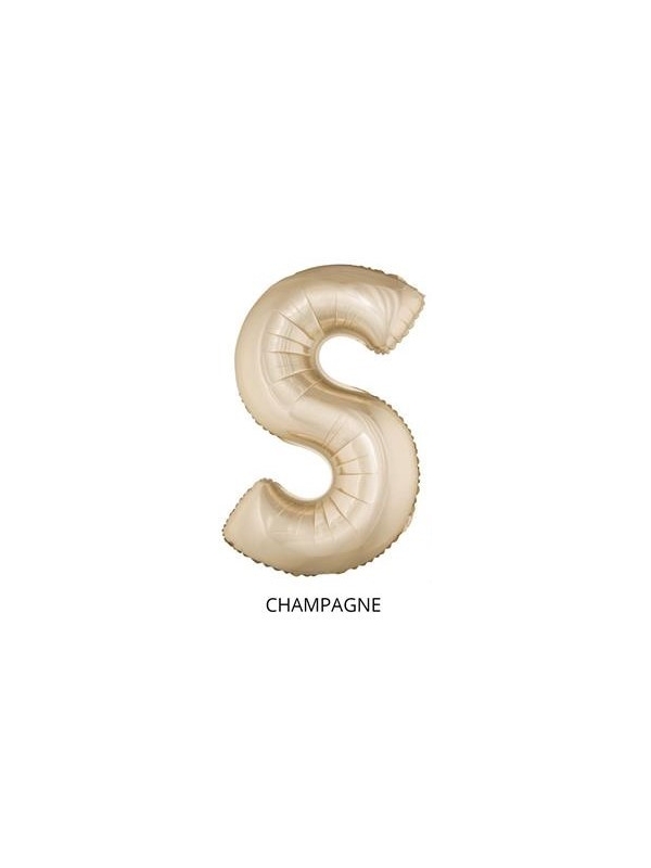 Ballon Aluminium Champagne ou Rose mordoré lettre -S- taille 102cm