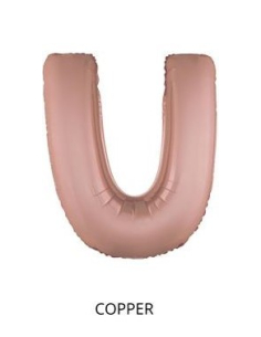 Ballon Aluminium Champagne ou Rose mordoré lettre -U- taille 102cm 2