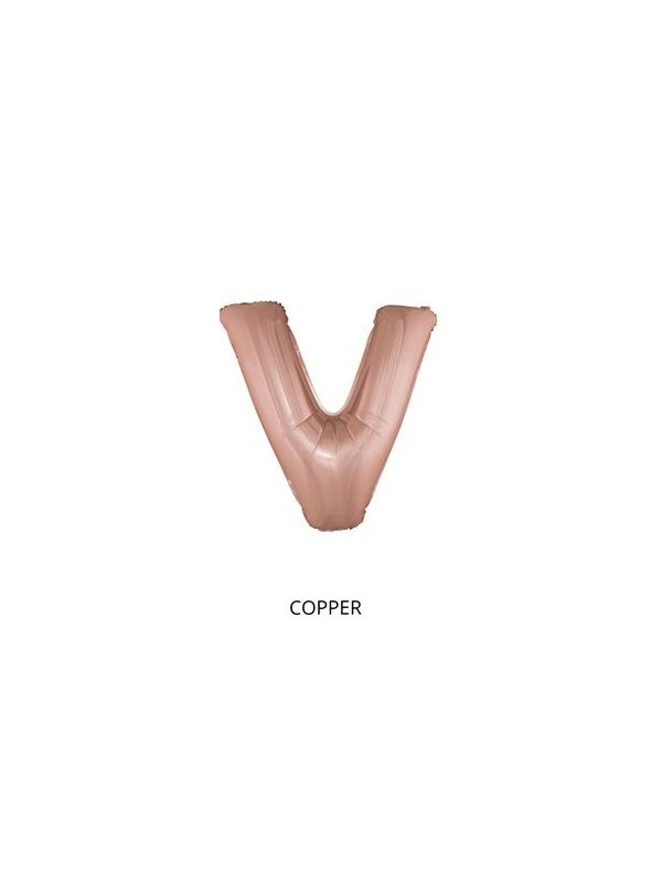 Ballon Aluminium Champagne ou Rose mordoré lettre -V- taille 102cm
