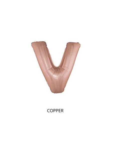 Ballon Aluminium Champagne ou Rose mordoré lettre -V- taille 102cm
