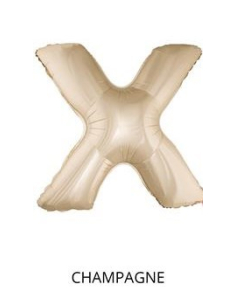 Ballon Aluminium Champagne ou Rose mordoré lettre -X- taille 102cm