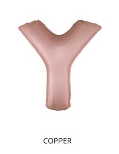 Ballon Aluminium Champagne ou Rose mordoré lettre -Y- taille 102cm 2