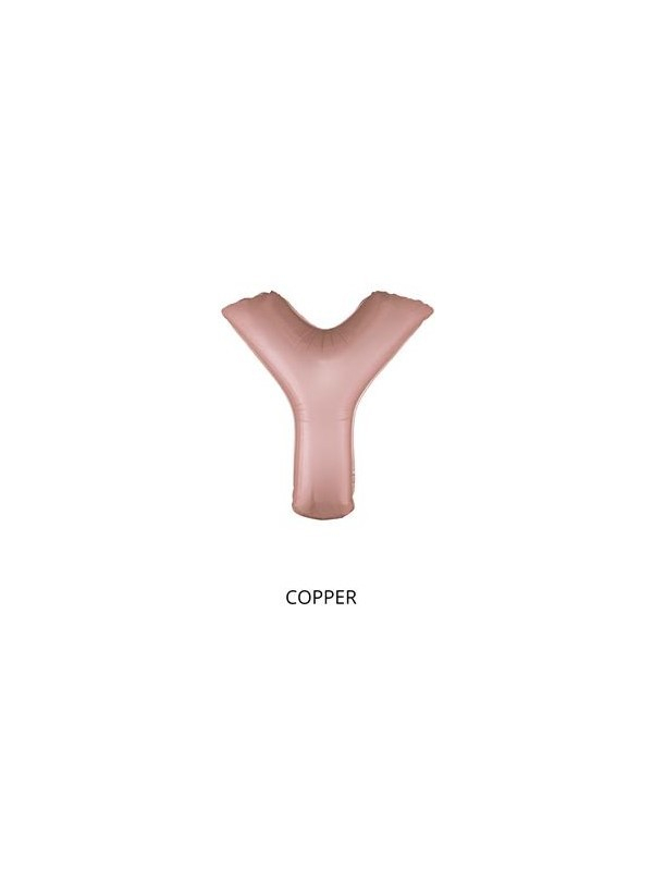 Ballon Aluminium Champagne ou Rose mordoré lettre -Y- taille 102cm