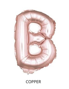 Ballon Aluminium Champagne ou Rose mordoré avec baton lettre -B- taille 41cm 2