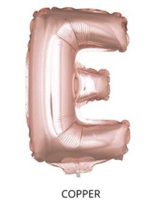 Ballon Aluminium Champagne ou Rose mordoré avec baton lettre -E- taille 41cm 2