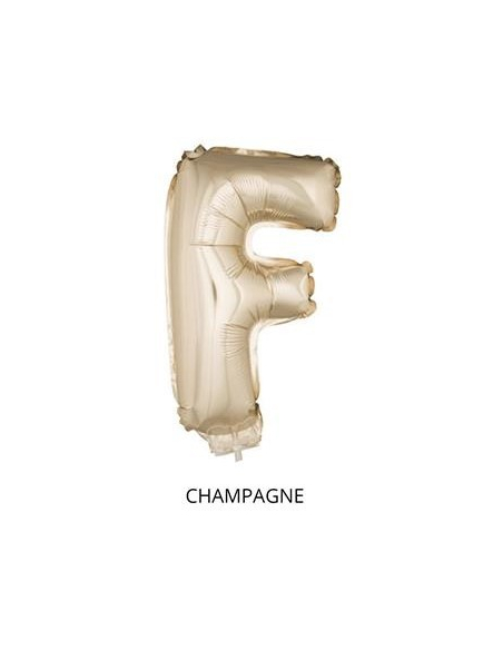 Ballon Aluminium Champagne ou Rose mordoré avec baton lettre -F- taille 41cm