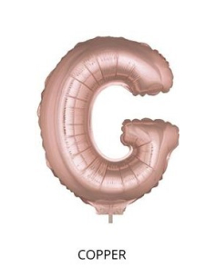 Ballon Aluminium Champagne ou Rose mordoré avec baton lettre -G- taille 41 cm 2