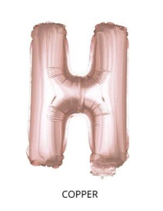 Ballon Aluminium Champagne ou Rose mordoré avec baton lettre -H- taille 41cm 2