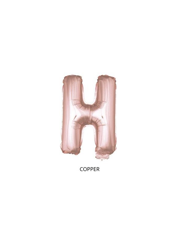 Ballon Aluminium Champagne ou Rose mordoré avec baton lettre -H- taille 41cm