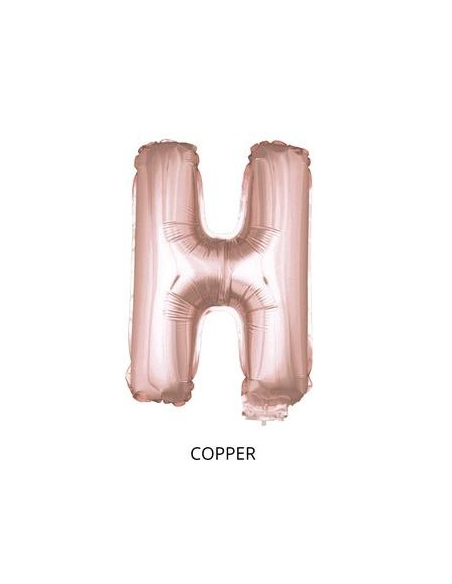 Ballon Aluminium Champagne ou Rose mordoré avec baton lettre -H- taille 41cm