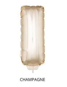 Ballon Aluminium Champagne ou Rose mordoré avec baton lettre -I- taille 41cm