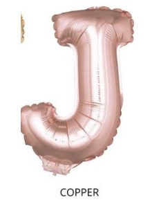 Ballon Aluminium Champagne ou Rose mordoré avec baton lettre -J- taille 41cm 2