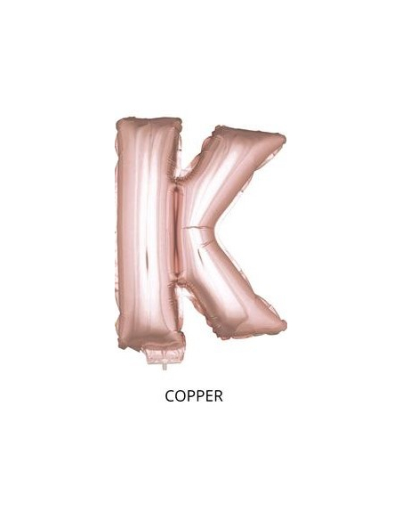 Ballon Aluminium Champagne ou Rose mordoré avec baton lettre -K- taille 41cm