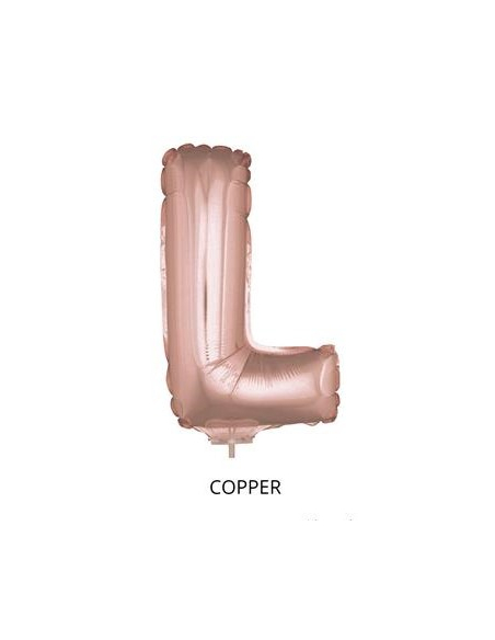 Ballon Aluminium Champagne ou Rose mordoré avec baton lettre -L- taille 41cm