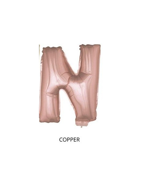 Ballon Aluminium Champagne ou Rose mordoré avec baton lettre -N- taille 41cm