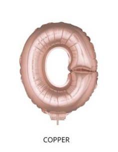 Ballon Aluminium Champagne ou Rose mordoré avec baton lettre -O- taille 41cm 2