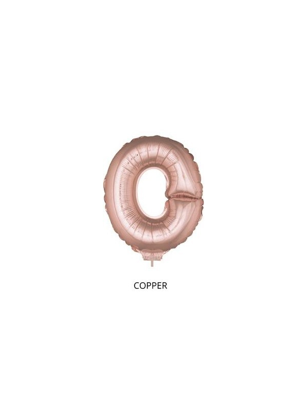 Ballon Aluminium Champagne ou Rose mordoré avec baton lettre -O- taille 41cm