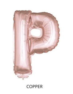 Ballon Aluminium Champagne ou Rose mordoré avec baton lettre -P- taille 41cm 2