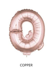 Ballon Aluminium Champagne ou Rose mordoré avec baton lettre -O- taille 41cm 2