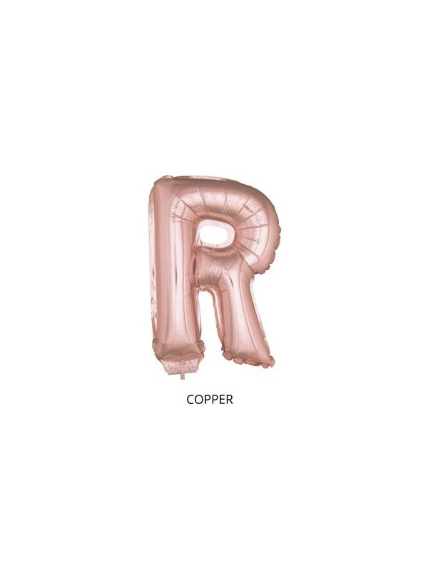 Ballon Aluminium Champagne ou Rose mordoré avec baton lettre -R- taille 41cm