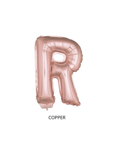 Ballon Aluminium Champagne ou Rose mordoré avec baton lettre -R- taille 41cm