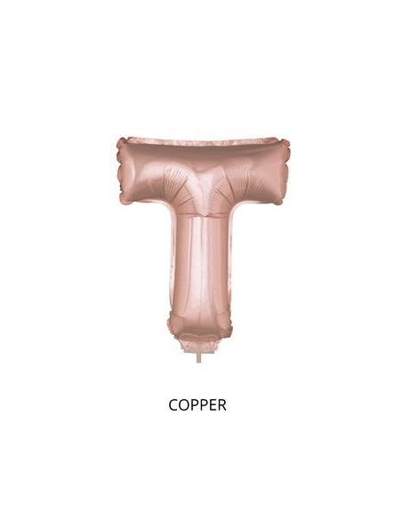 Ballon Aluminium Champagne ou Rose mordoré avec baton lettre -T- taille 41cm