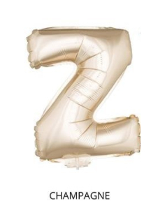Ballon Aluminium Champagne ou Rose mordoré avec baton lettre -Z- taille 41cm