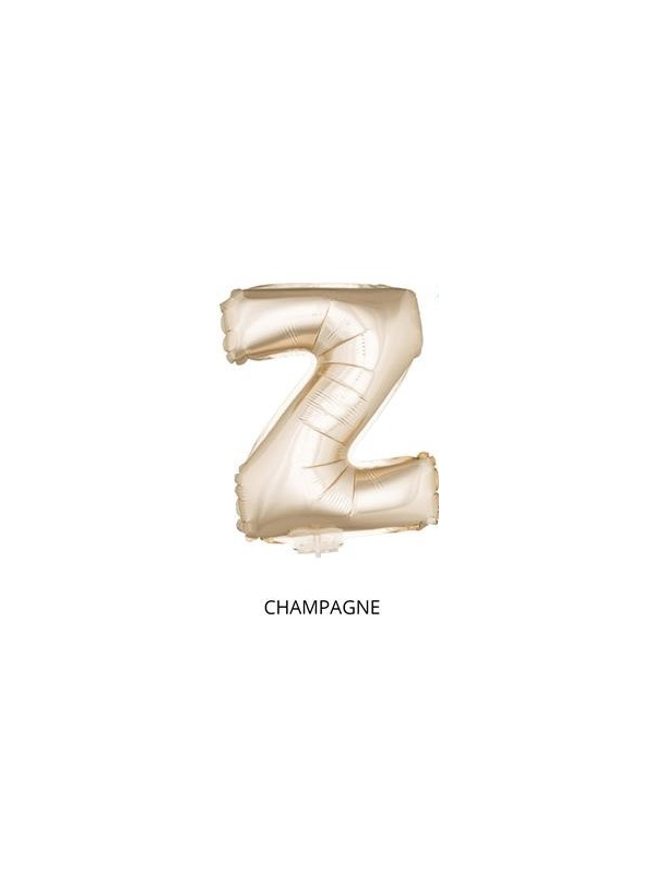 Ballon Aluminium Champagne ou Rose mordoré avec baton lettre -Z- taille 41cm