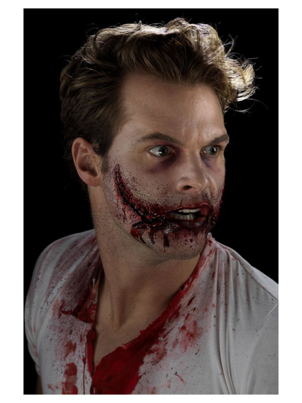 Prothèse Sourire Cousu en Latex - Accessoire Effrayant pour Maquillage Halloween