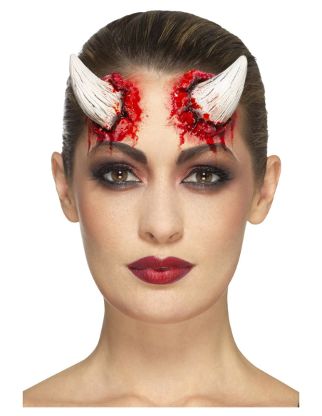 Cornes de Diable en Latex – Rouge et Blanc – Accessoire Halloween et Soirée Thème Démon