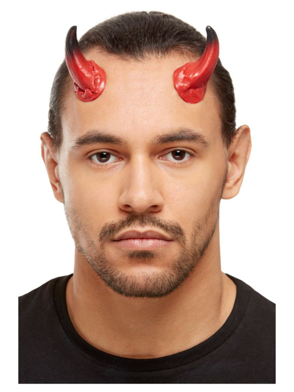 Kit Maquillage Diable Rouge et Noir (maquillage, cornes, éponge, applicateur)