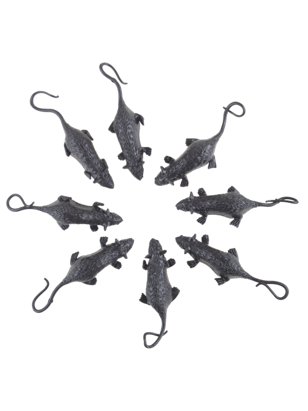 Figurines 8 animaux halloween (chauve souris, rat et araignée)
