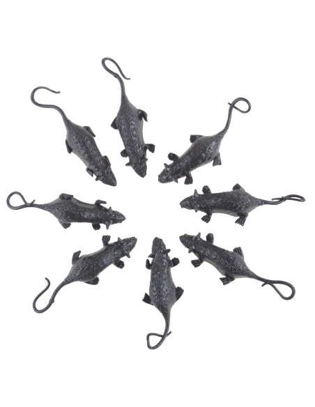 Figurines 8 animaux halloween (chauve souris, rat et araignée)