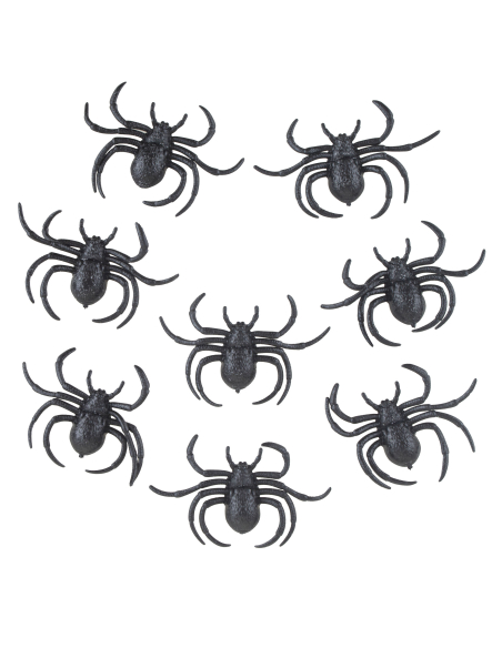 Figurines 8 animaux halloween (chauve souris, rat et araignée)