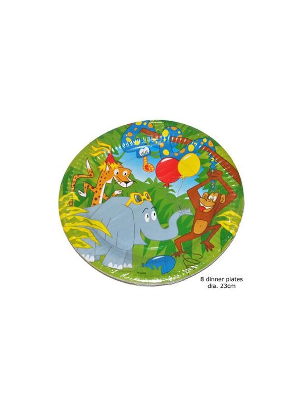 Assiettes en carton jungle
